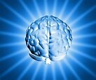 Picture of a blue brain with blue background. To show you upgrading your brain.
